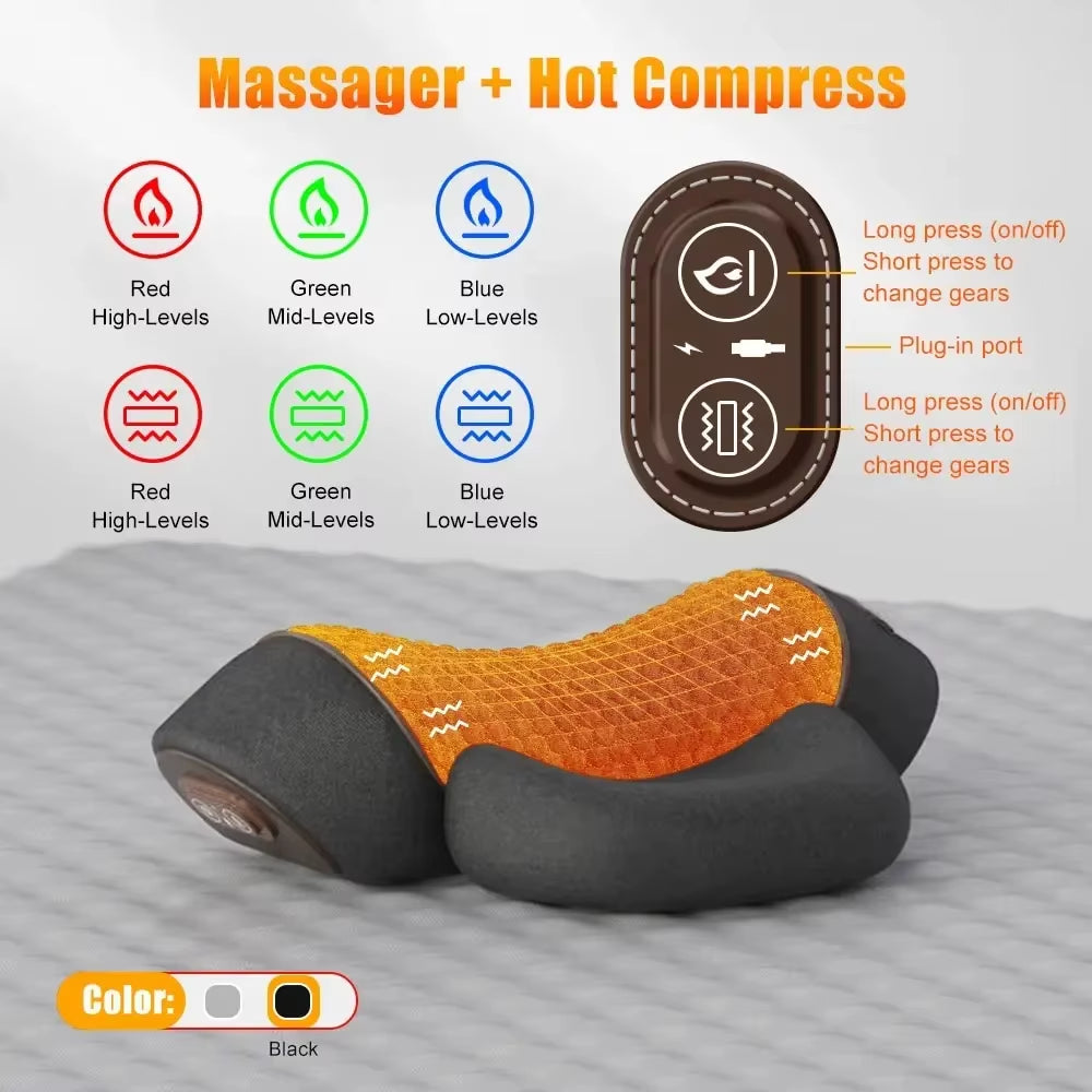 Neck Massage Pillow Electrical Cervical Traction Massager Memory Foam Pillow Orthopedic Cushion Ergonomics Sleeping Pillow
