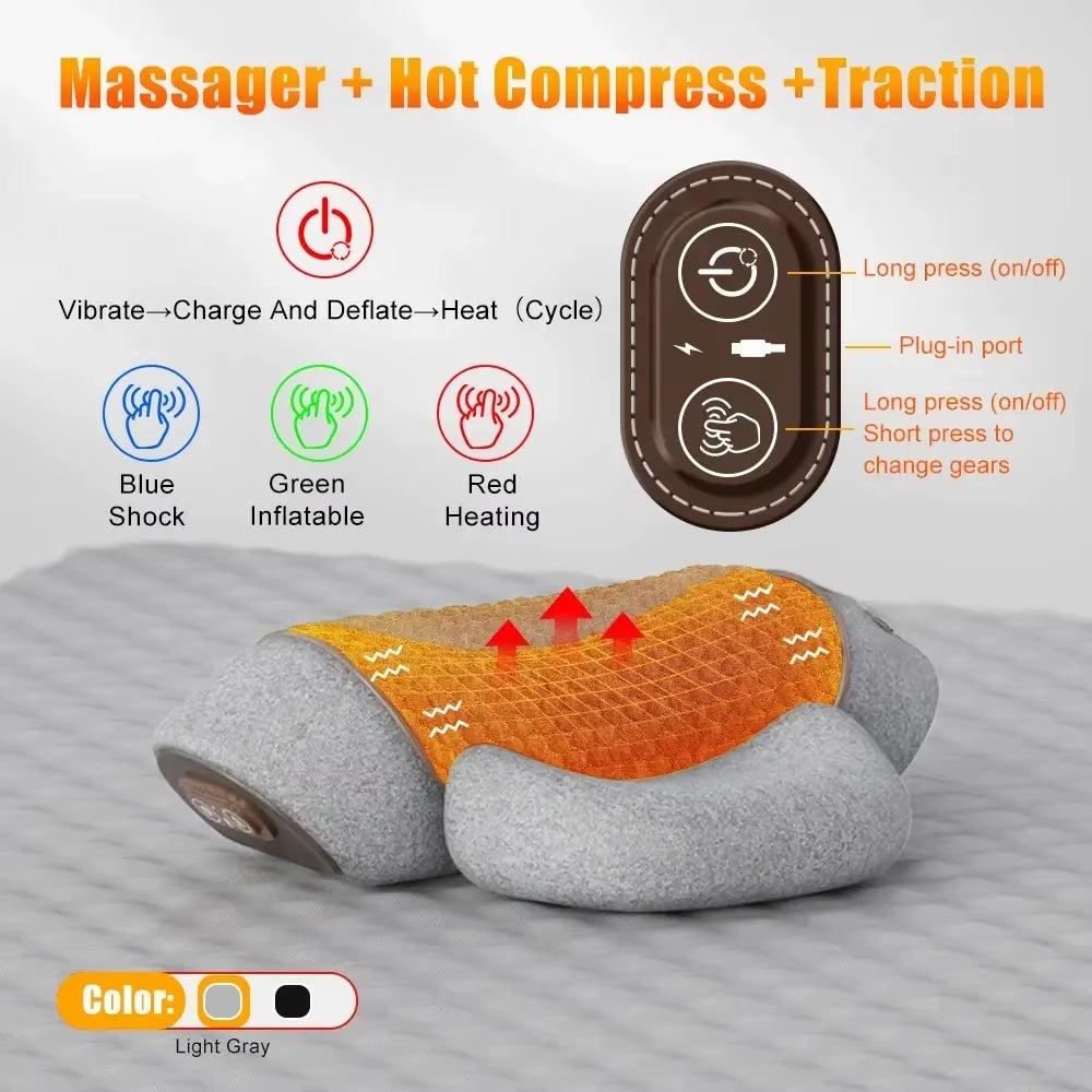 Neck Massage Pillow Electrical Cervical Traction Massager Memory Foam Pillow Orthopedic Cushion Ergonomics Sleeping Pillow