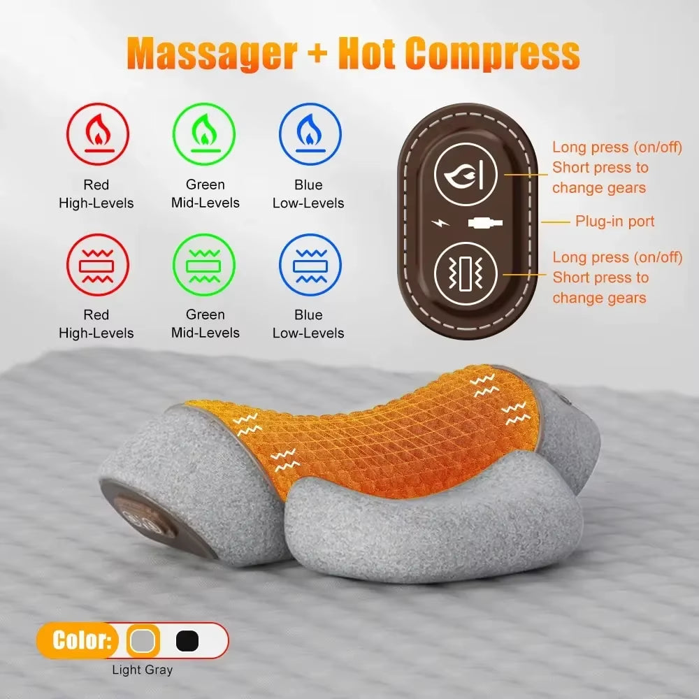 Neck Massage Pillow Electrical Cervical Traction Massager Memory Foam Pillow Orthopedic Cushion Ergonomics Sleeping Pillow