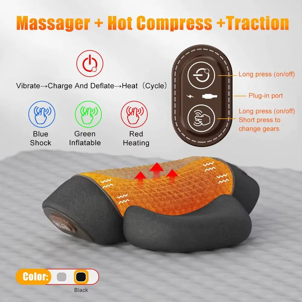 Neck Massage Pillow Electrical Cervical Traction Massager Memory Foam Pillow Orthopedic Cushion Ergonomics Sleeping Pillow