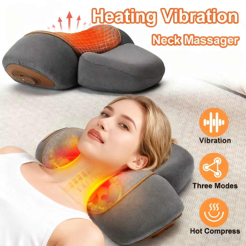 Neck Massage Pillow Electrical Cervical Traction Massager Memory Foam Pillow Orthopedic Cushion Ergonomics Sleeping Pillow